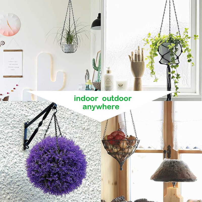 HHTHH 4pcs 18 inch Black Hanging Basket Chain with Hooks Flower Plant Pot Replacement Chain Hanger for Bird Feeders Planters Lanterns and Ornaments - Image 5